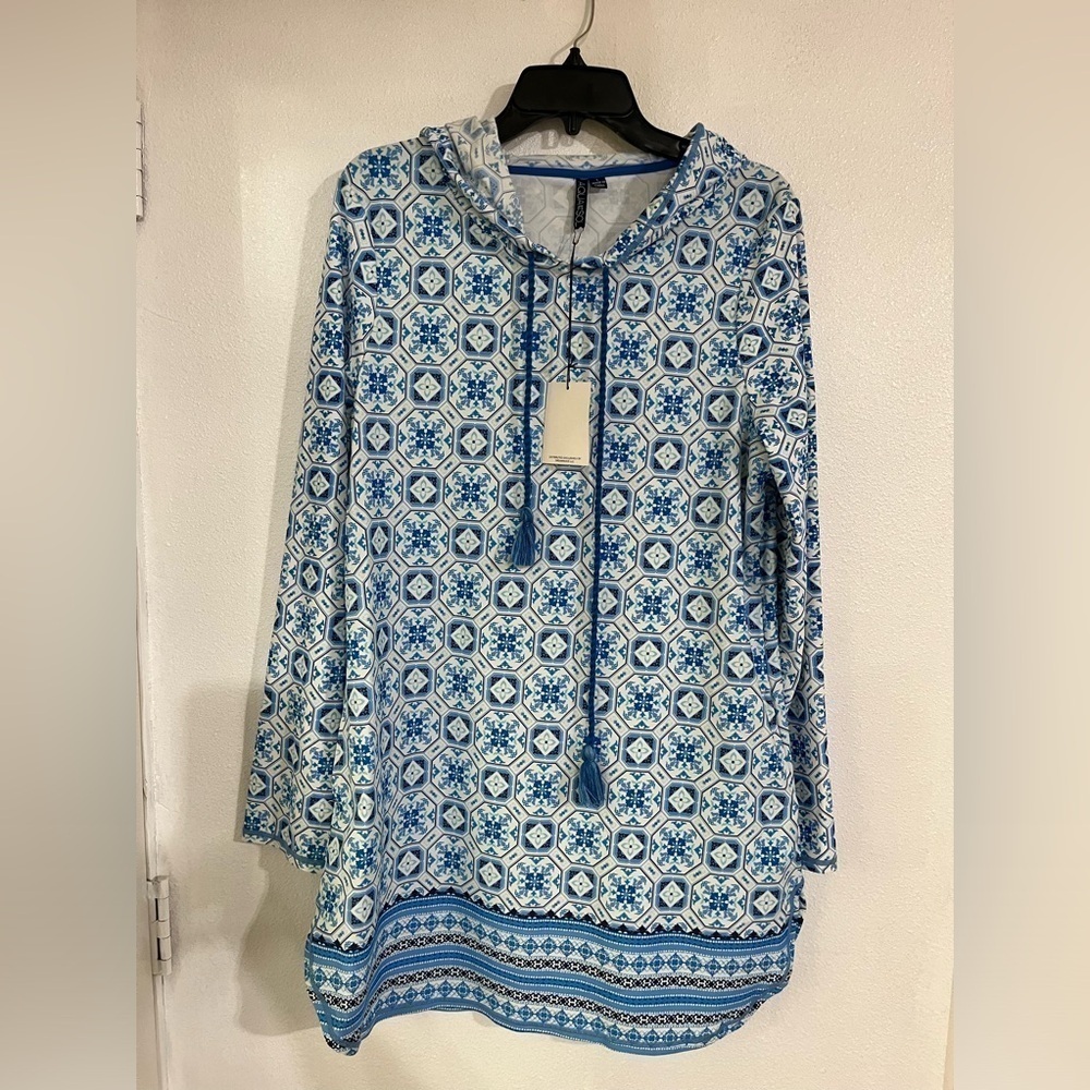 Aqua ET Sol UPF 50 ultraviolet protection, wearable beach, summer hooded dress